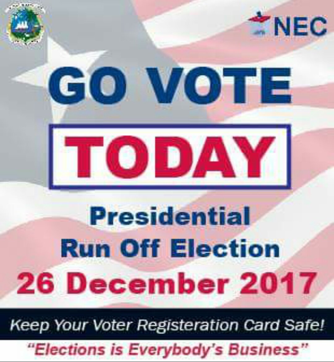 It's the day to complete the process and build our future. Don't be lazy-o! Mama Liberia is counting on YOU!