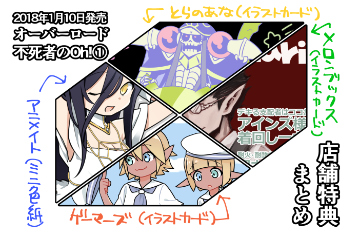 じゅうあみ ９巻1 26発売 No Twitter あと１巻の店舗特典情報 アニメイト アルベド 複製ミニ色紙 ゲーマーズ アウラ マーレ イラストカード メロンブックス デミウルゴス イラストカード とらのあな アインズ様 ハムスケ イラストカード