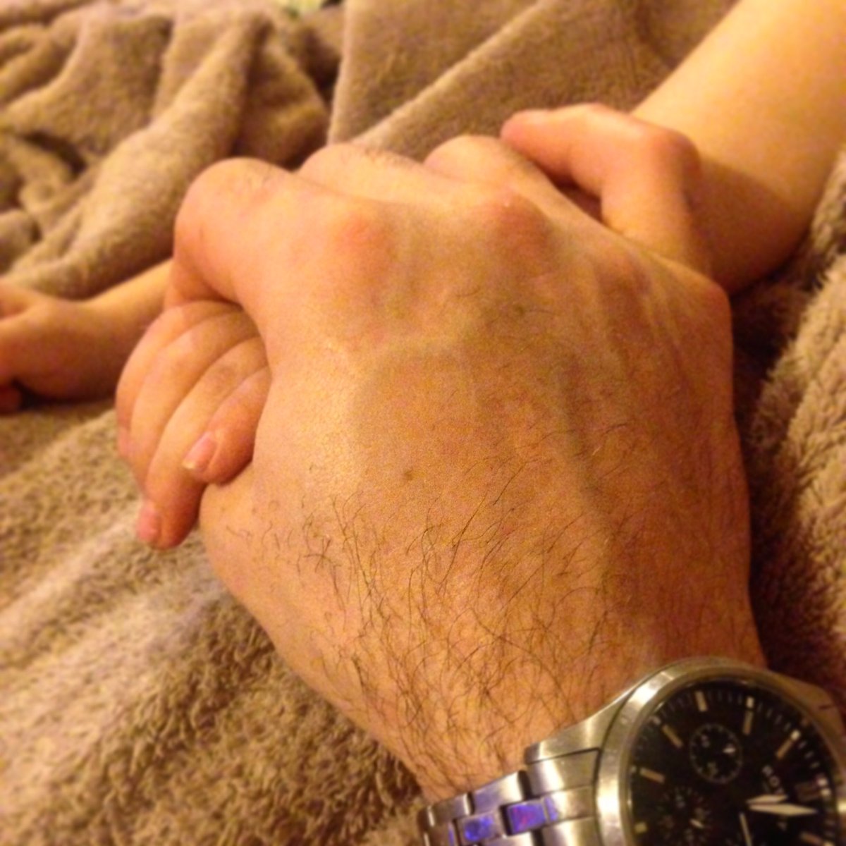 One day son, your hands will be as big as mine, as strong too. They will be able to tell as many stories as mine and will protect you and your loved ones as mine do. Until this day comes, trust my hands to look after you xxx