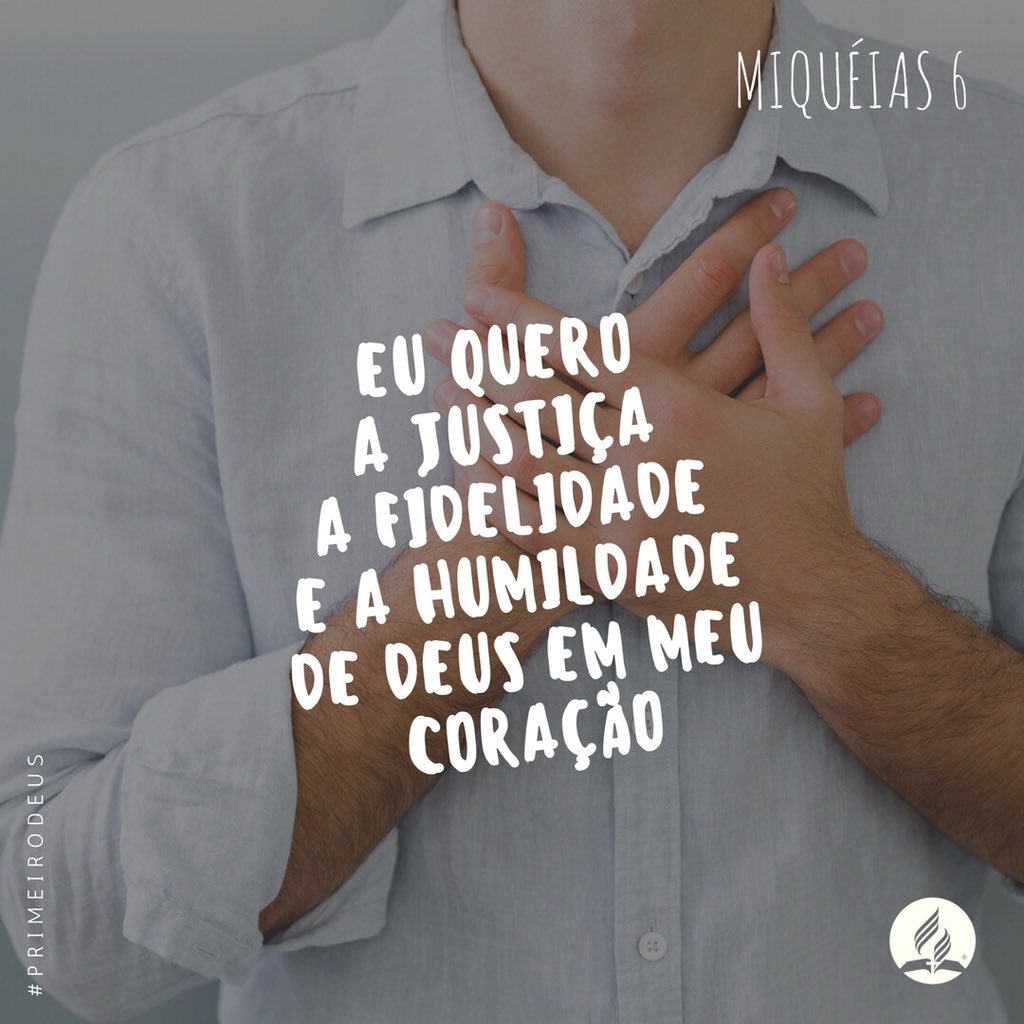 #Mq6| Só andando humildemente diante de Deus aprenderemos a equilibrar justiça e misericórdia, que são a base do Seu caráter. Sozinhos vamos aos extremos: muita justiça e acabamos sendo radicais ou tudo pela misericórdia e nos tornamos liberais. #rpSp #PrimeiroDeus