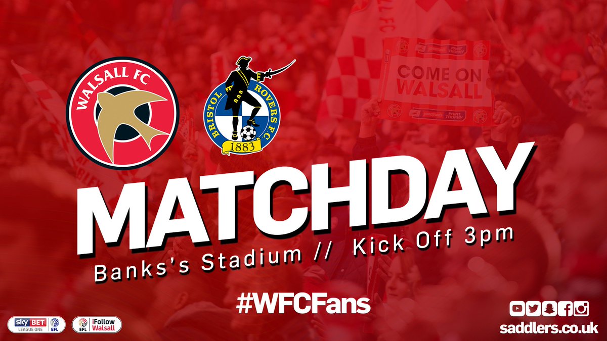 WFCOfficial's tweet photo. ๐ดโซ๏ธ MATCHDAY! ๐ดโซ๏ธ
โฝ๏ธ Walsall v Bristol Rovers
๐ League One
๐ 3.00pm
๐
26th December 2017
๐ Banks's Stadium
๐ฑ #WFCfans https://t.co/2gU9afytGv