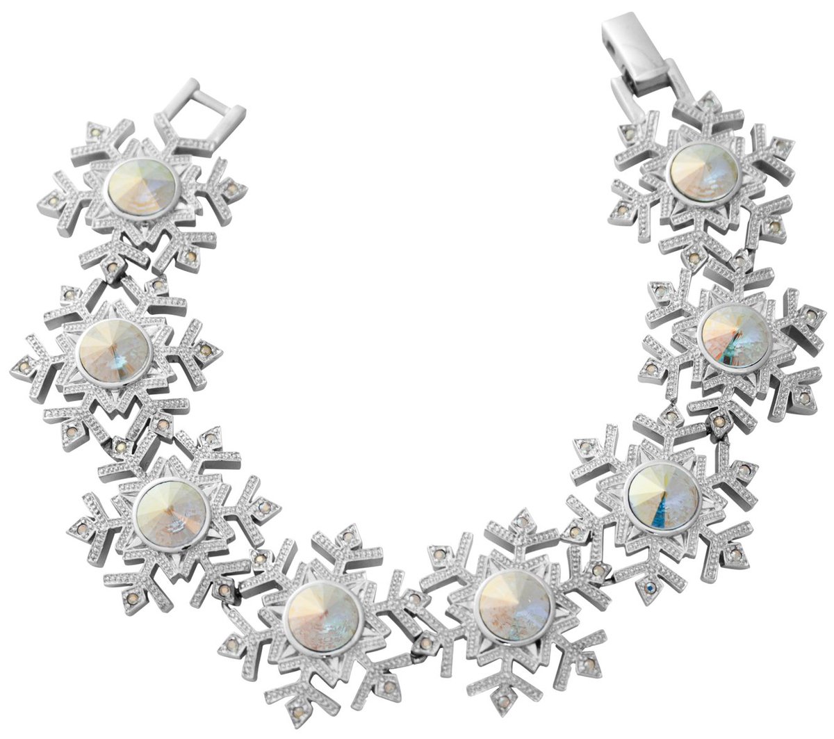 Rhodium Plated Snowflake Bracelet 
Shop now:
ow.ly/22jm30aAydE
#bracelet
#snowflakebracelet
#rhodiumplated
#highfashion
#gift