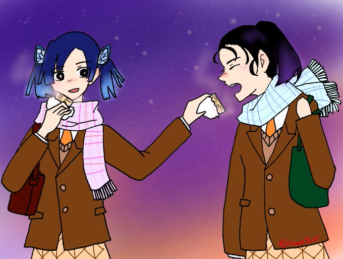 ぱんださんがTwitterに投稿した神崎アオイ(鬼滅の刃)のイラスト。