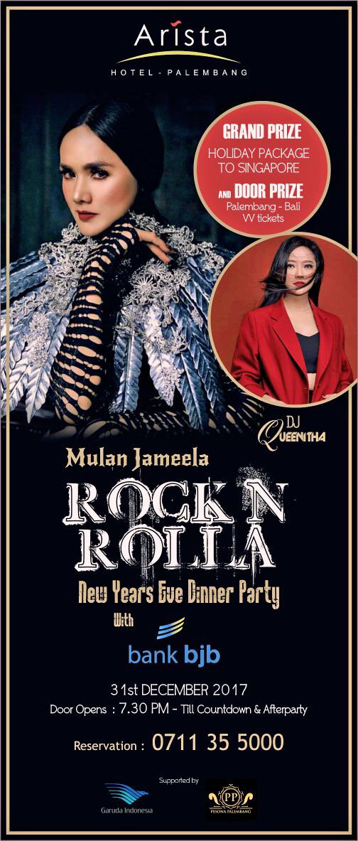 Rock'n Rolla New Years Eve Dinner Party with <a href="/bankbjb/">bank bjb</a> 
Sunday, 31 December 2017
@ Emporio Ballroom

INFO 0711 35 5000

#aristapalembang
#aristahotel
#bankbjb
#dinner
#newyearseve 
#rock