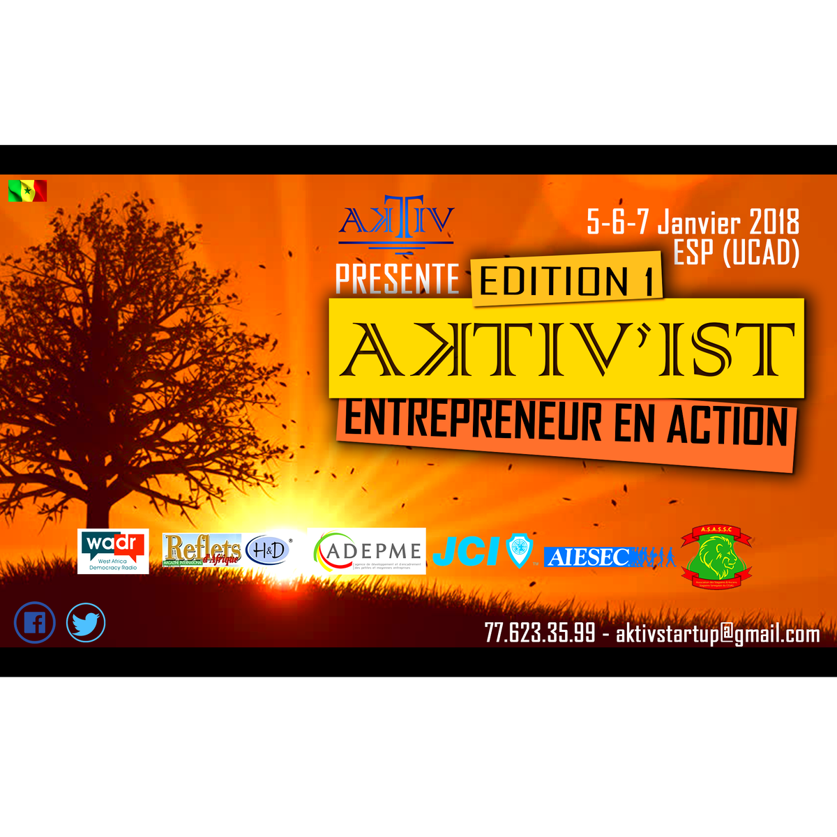 MamadDjigo's tweet photo. Nous vous invitons à participer à l'AKTIV'ist edition 1 : l'entrepreneur en action, un événement qui promeut l'entrepreneuriat et pour lequel je prends part en tant qu'intervenant au 1er jour. #sentech #senegal #kebetu #Entrepreneurship https://t.co/a5mRsBrvJ4