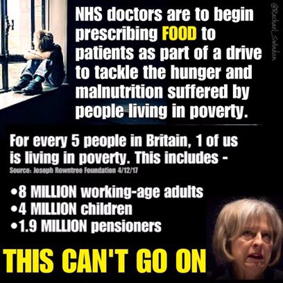 Rachael_Swindon's tweet photo. GPs are going to prescribe FOOD in an attempt to tackle the Tory-made hunger crisis. The scale of poverty in Britain is nothing short of a national scandal. #ToriesOut https://t.co/FMsHUlyaZS