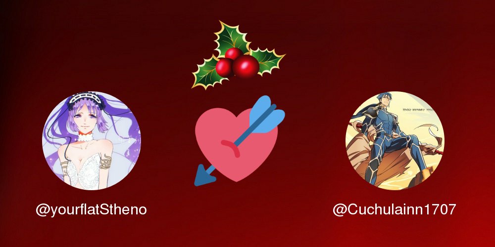 yourflatStheno's tweet photo. My New Year's Kiss is going to be: @Cuchulainn1707

Find yours at https://t.co/fVRnAIMYlx

. https://t.co/jOPigO77su