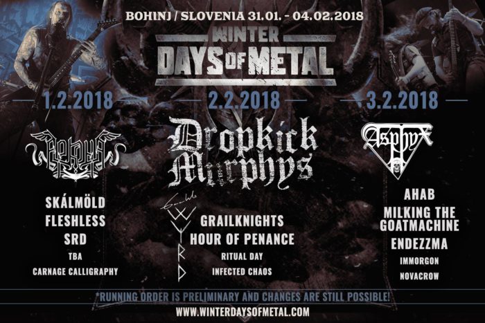 Metaltrip1's tweet photo. Distribución de bandas por días en el #WinterDaysOfMetal 2018. https://t.co/PVX5pShU0l #Metaltrip https://t.co/xLJ7pRpwS8