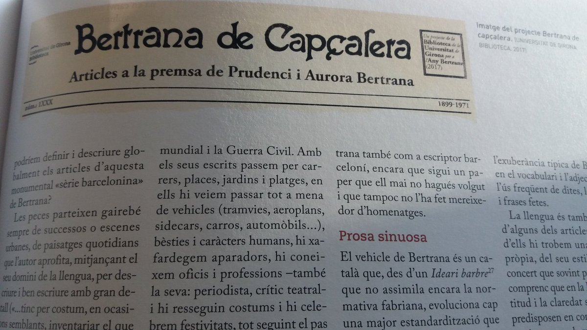 Magnífic monogràfic de 30 pàgines al número d'hivern 2017 de la revista berguedana L'EROL sobre Prudenci i Aurora Bertrana.