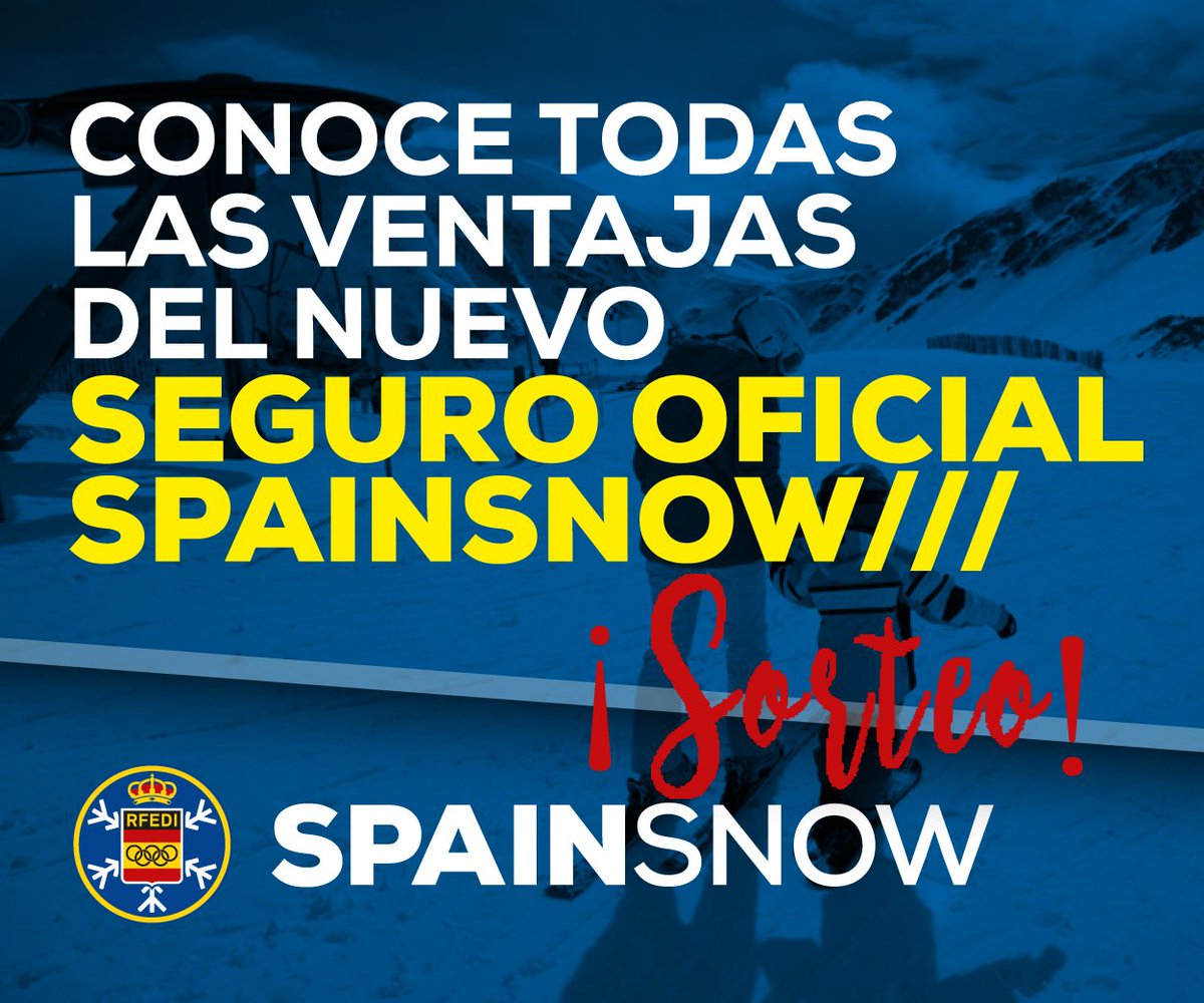 ¿Disfrutar de la nieve todo el año con todas las coberturas? En la #RFEDI estamos de sorteo. ¡Gana un seguro #SPAINSNOW Premium! Clica en este enlace y participa: bit.ly/2C0zKjY