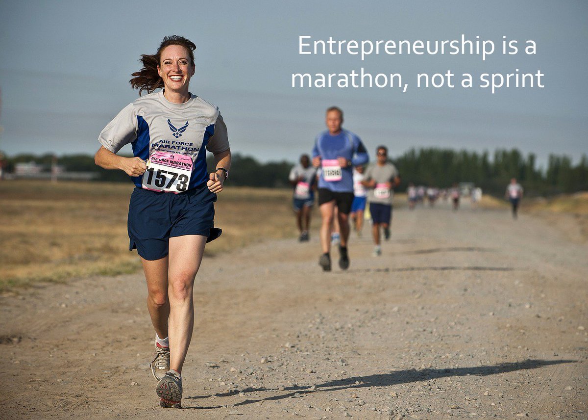 TOPSocialStrat's tweet photo. 'Morning, friends! Here's your #entrepreneurial #marketing tip of the week: consistent and meaningful posts are better than bursts of #content all at once. It's a #marathon, not a sprint. https://t.co/bT2Xq7LOYp