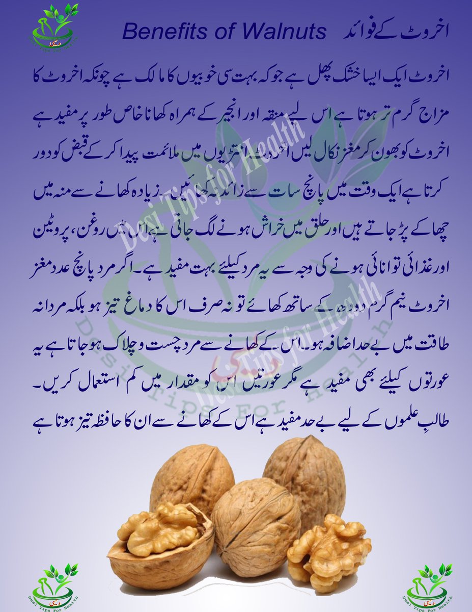 Walnuts Benefits In Urdu