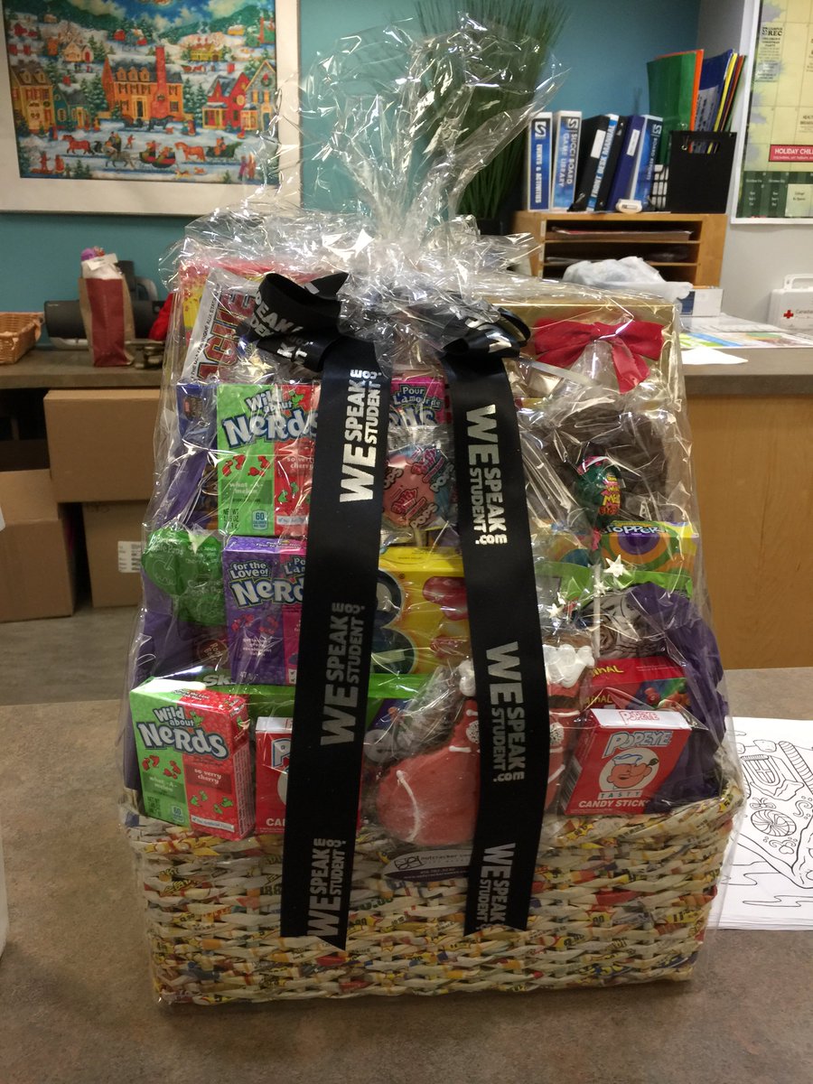 SUCCIOfficial's tweet photo. Thanks to our friends @WeSpeakStudent for the gift basket we received this morning! Just what we need to get us through the day! Happy holidays! https://t.co/pCeHzf4MGu