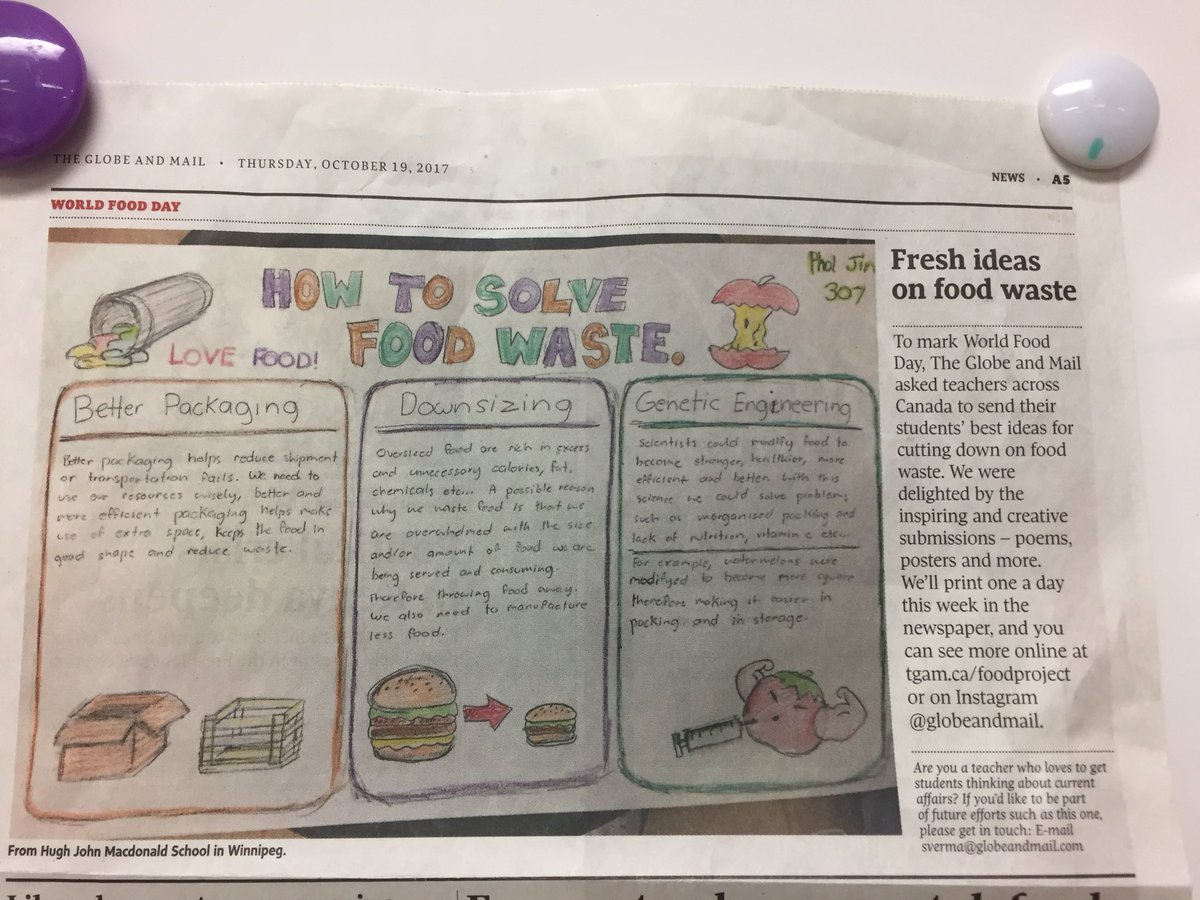 LetsTalkSTEAM's tweet photo. #HJM🤝GlobeAndMail
#FoodWasteHowDoWeSolveThis Challenge
Knew & celebrated this before but nothing beats when somebody comes up to you and say -“Have you seen this MsF?”#ProudFalcon #CFCCN #HappyTeacher😊 https://t.co/jkT5qeKCKu