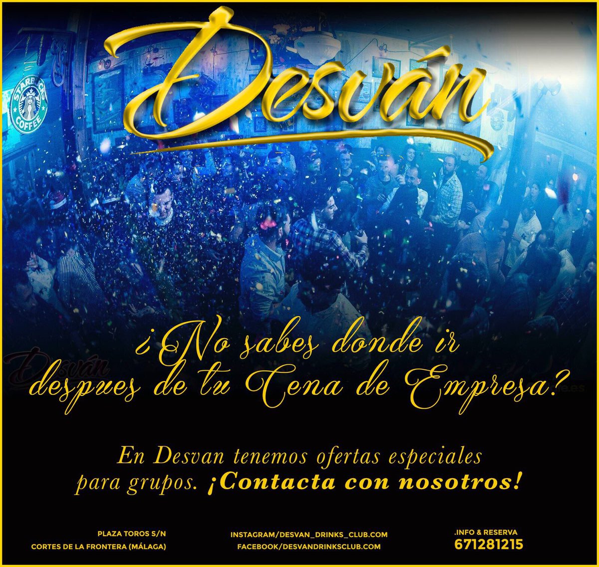 desvanDrinksC's tweet photo. Buenas tardes... no sabes todavía que hacer después de tu cena o almuerzo de navidad??? 🤔🤔

Desvan te lo pone fácil, entra, pregunta e infórmate de nuestra promociones y ofertas!! 🙌🏼🙌🏼

❗️Abierto a partir del Viernes 22 de Diciembre❗️
❗️Info &amp; Reservar: 671281215❗️ https://t.co/u6XG98GdNU