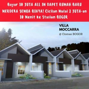 DP 10 Juta All-in Gratis Semua Biaya Rumah Baru di Ciomas Bogor dijualrumahmurahminimalis.com/dp-10-juta-all…