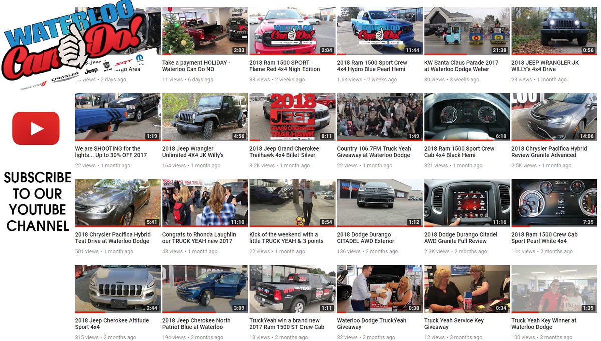 StockieCDJR's tweet photo. 🚗🛑📺Subscribe &amp; Let us know if you would like to see a video on a specific model! #WaterlooCANDO 
#WaterlooDodge #Yoututbe #Subscribe #KWAwesome #Video #Dodge #Jeep #Ram #Chrysler #Truck #SUV #Minivan #Waterloo #Kitchener #Guelph #Cambridge https://t.co/SdeAaJSYjy