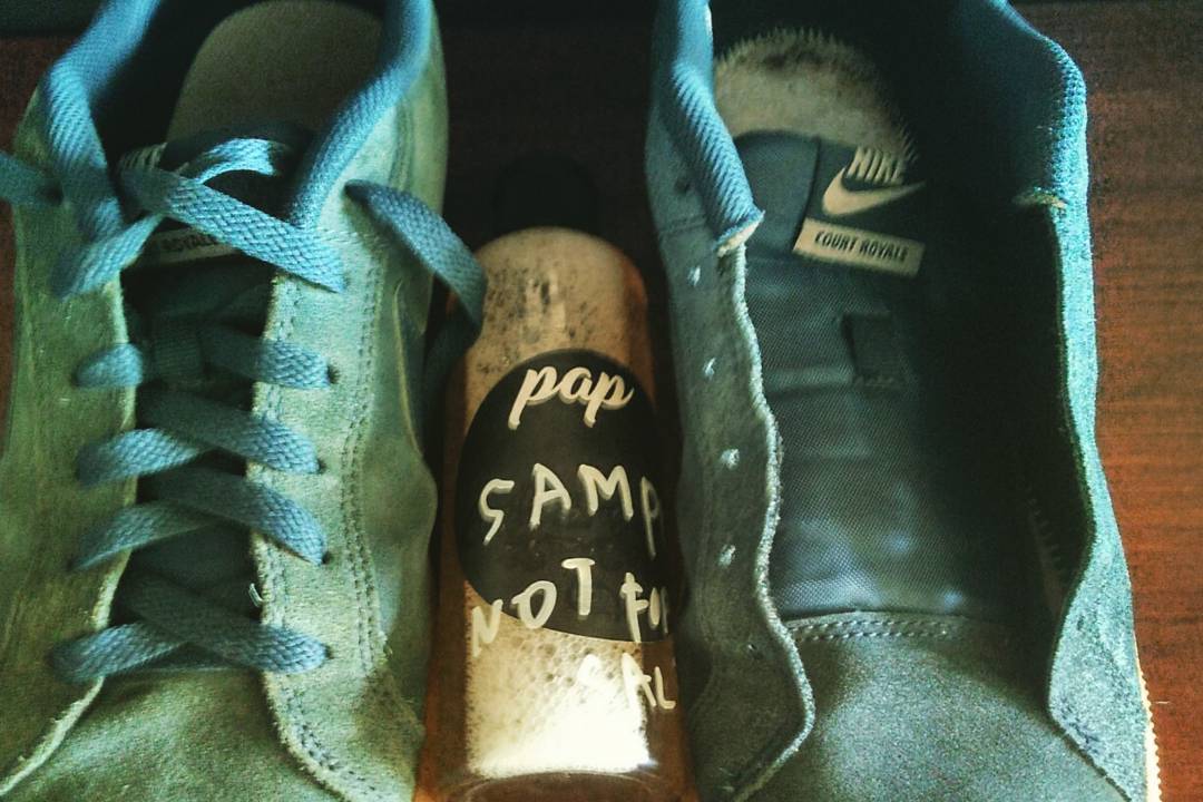 Before after cleaning with pap shoe cleaner .
See the difference