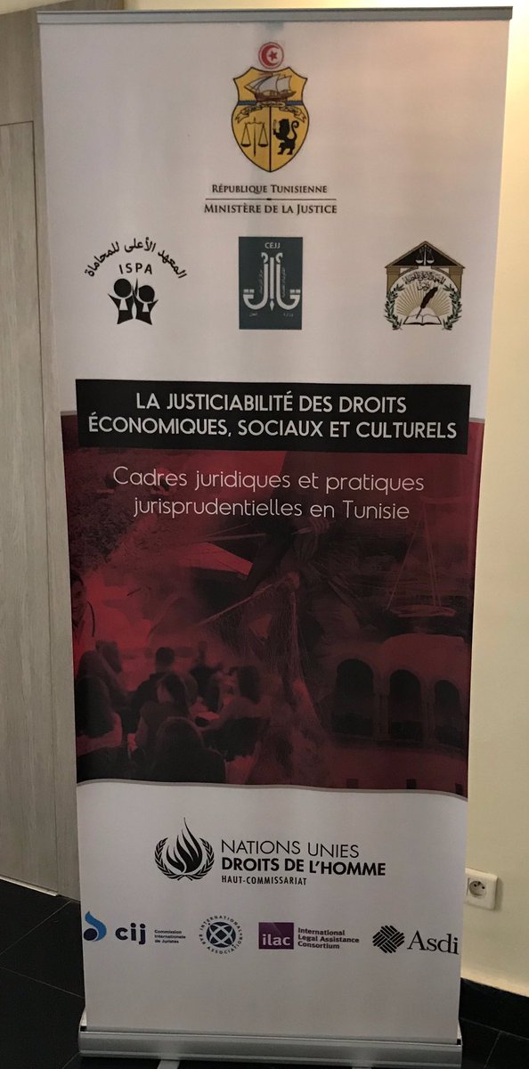 ILAC_rebuild's tweet image. What are #Tunisia's special obligations regarding the respect, protection and enforcement of the economic, social and cultural rights? That was what the conference on #justiciability of the #ESC rights discussed yesterday.