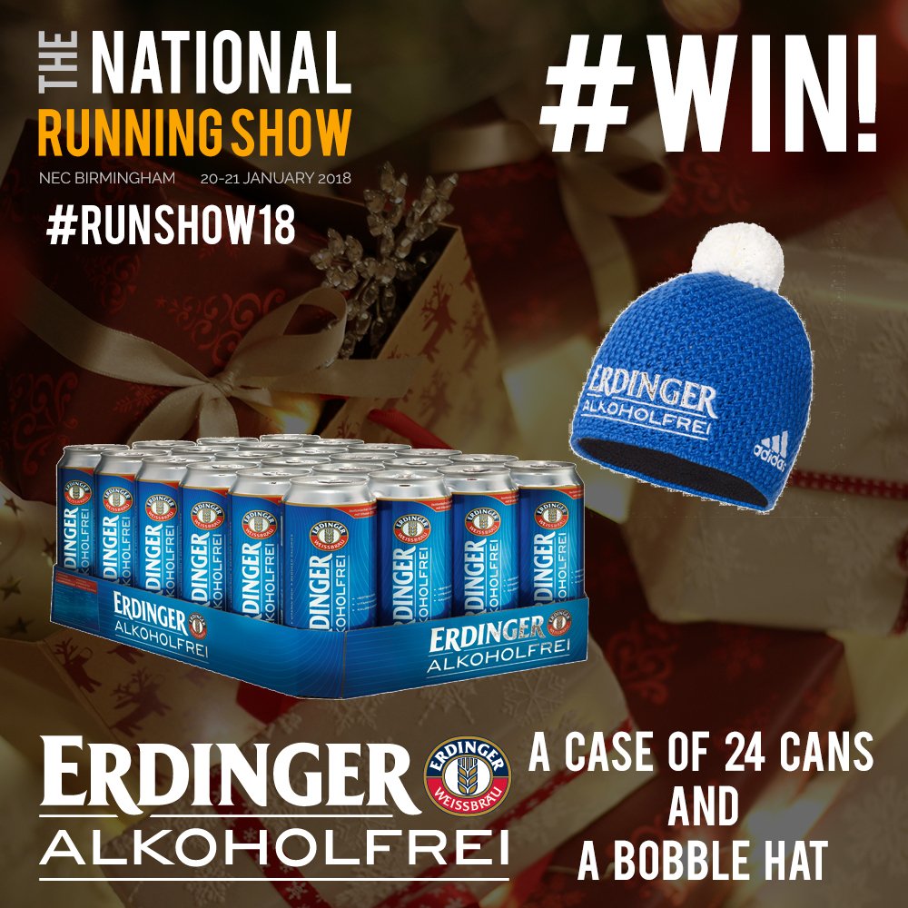 #WIN <a href="/ErdingerAF_UK/">Erdinger Alkoholfrei</a> 24 cans and a bobble hat! not only tastes fantastic, but is also healthy! RT this &amp; follow <a href="/ErdingerAF_UK/">Erdinger Alkoholfrei</a> to be in with a chance of winning! Competition will close at 10pm TODAY. Good luck! #runshow18 #running #runner