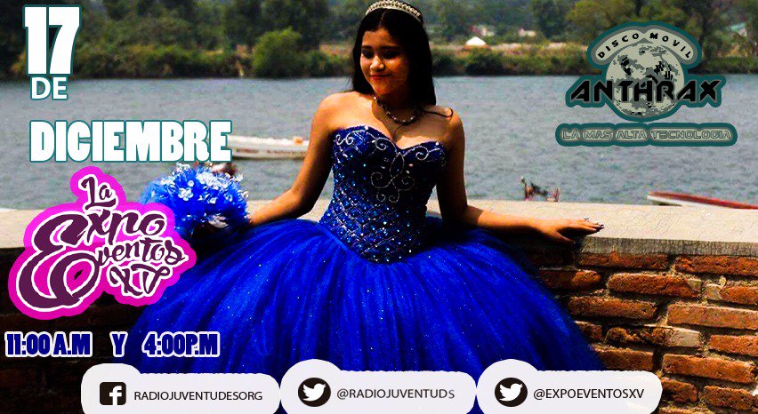 ExpoEventosXV's tweet photo. Expo Eventos XV te esperamos este Domingo 17 de Diciembre 2017 a las 11 AM en el Paseo de los Hombres ilustres #ExpoEventosXv https://t.co/aU8S5xoQA5