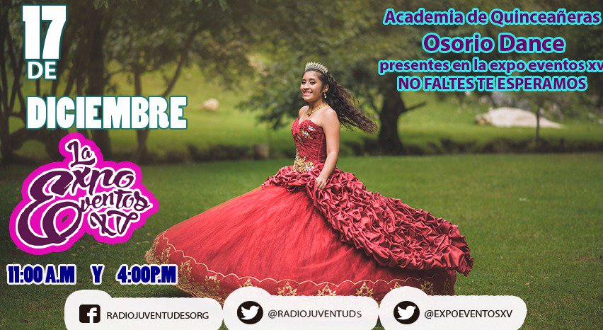 ExpoEventosXV's tweet photo. Expo Eventos XV te esperamos este Domingo 17 de Diciembre 2017 a las 11 AM en el Paseo de los Hombres ilustres #ExpoEventosXv https://t.co/aU8S5xoQA5
