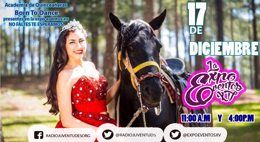 ExpoEventosXV's tweet photo. Expo Eventos XV te esperamos este Domingo 17 de Diciembre 2017 a las 11 AM en el Paseo de los Hombres ilustres https://t.co/cwPuMN2qQC