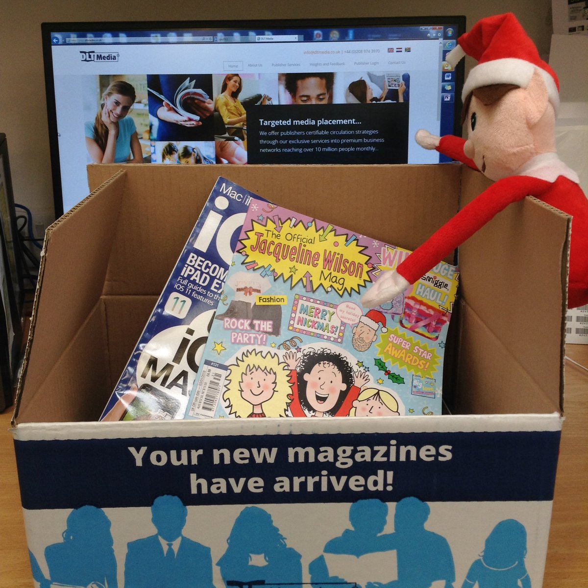Treloar_TechHub's tweet image. Elf is practicing his box opening technique in preparation for Christmas. Looks like it he will have some @DLTMagazines to pass the time until the big day, excellent choice there with the @OfficialJWMag, we are all great @FansofJWilson.