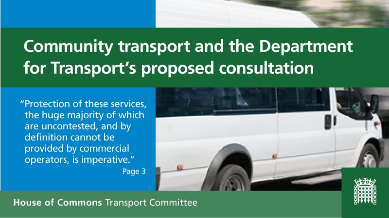 Read our first report of session 2017-19 (Community transport and the Department for Transport's proposed consultation), out today. See goo.gl/GSV9R5