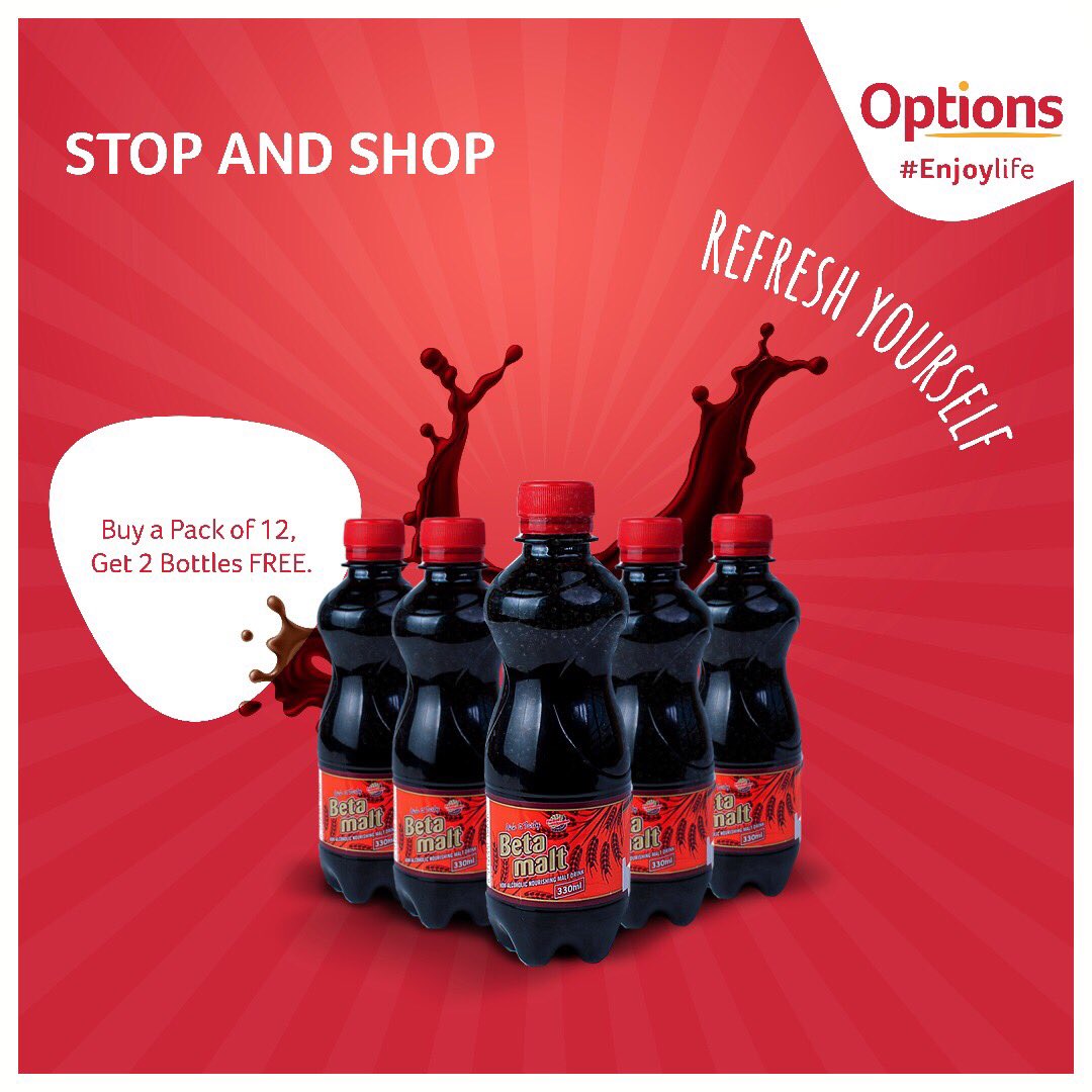 optionsmartgh's tweet photo. Buy your favorite BETA Malt pack of 12 this festive season at Options Mart and get 2 bottles for free instantly! Yes, Christmas🎄has began here! This amazing offer runs till the 31st of December 2017. #discountsale #stopandshop #familymoment #enjoylife

#OptionsMart, enjoy life! https://t.co/nDYBdXnVAm