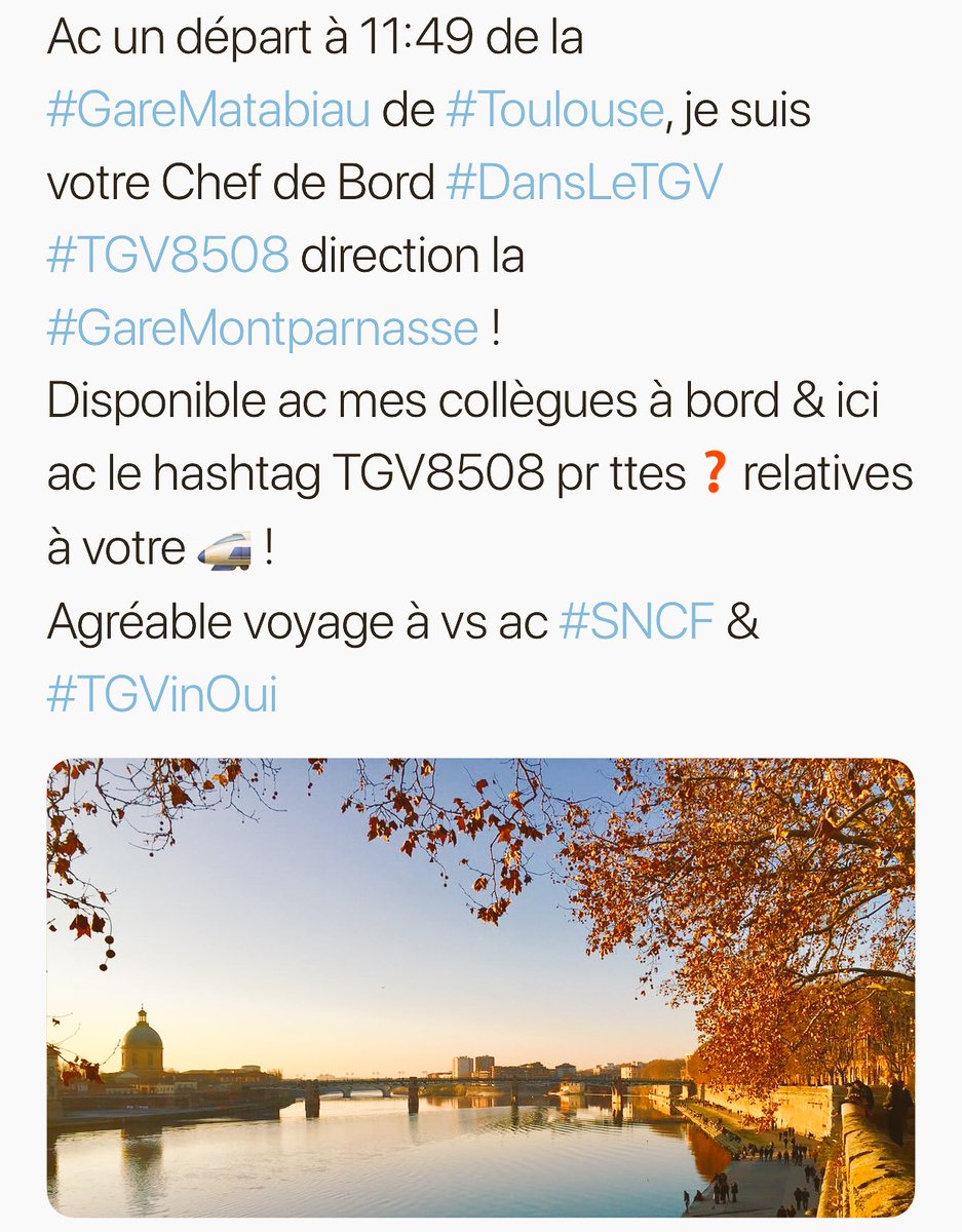 CdBIsaac's tweet photo. #TGV8508 [ℹ️ SERVICES À BORD]
N’hésitez pas à profiter de nos #ServicesGratuits à bord de votre #TGVinOui :
• #WifiInOui 🆕
• #BarTGV &amp; #CommandeEnLigne 🍽
• Le fil d’actualité de votre #TGV avec le hashtag TGV8508 ℹ️🛂

Bon Voyage à bord de #TGVinOui 👨🏽‍✈️🤗 https://t.co/l5zOTyUzPm