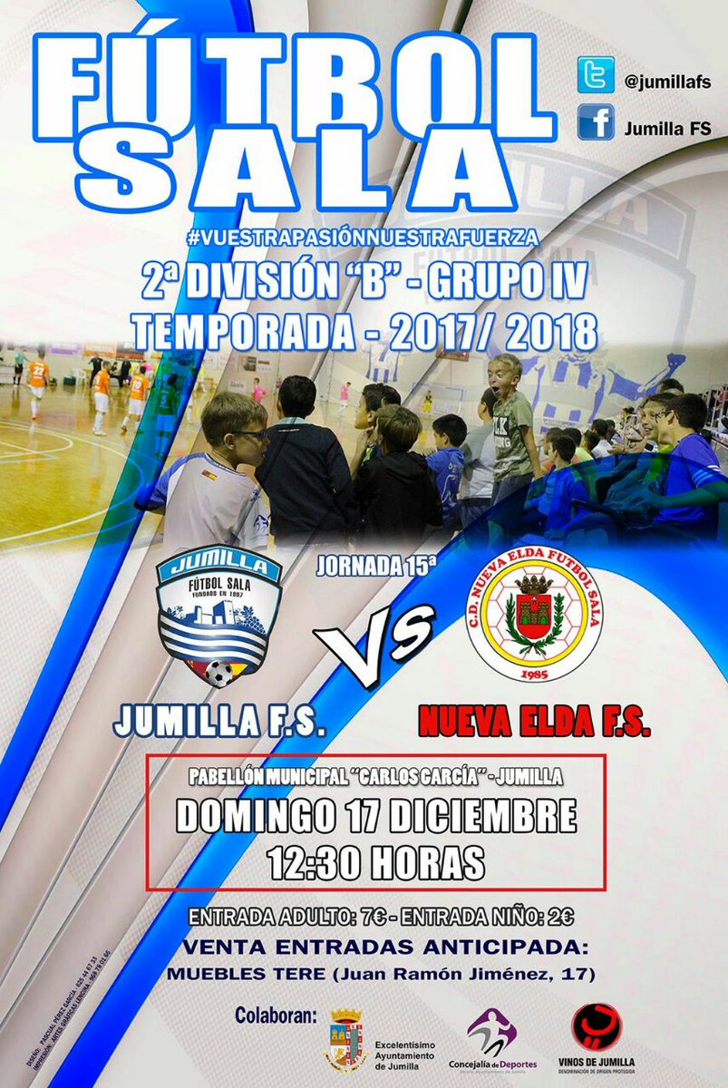 EcoJumilla's tweet photo. Este domingo todos al 'Carlos García' a dejarnos la garganta animando a nuestro @JumillaFS https://t.co/jHHPyo8Z2F