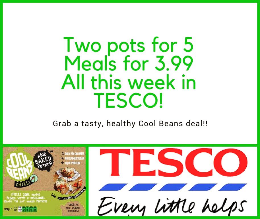 Don’t forget bean fans....we are on promo all this week in <a href="/TescoIrl/">Tesco Ireland</a> two pots for €5 and meals for €3.99 #coolbeans