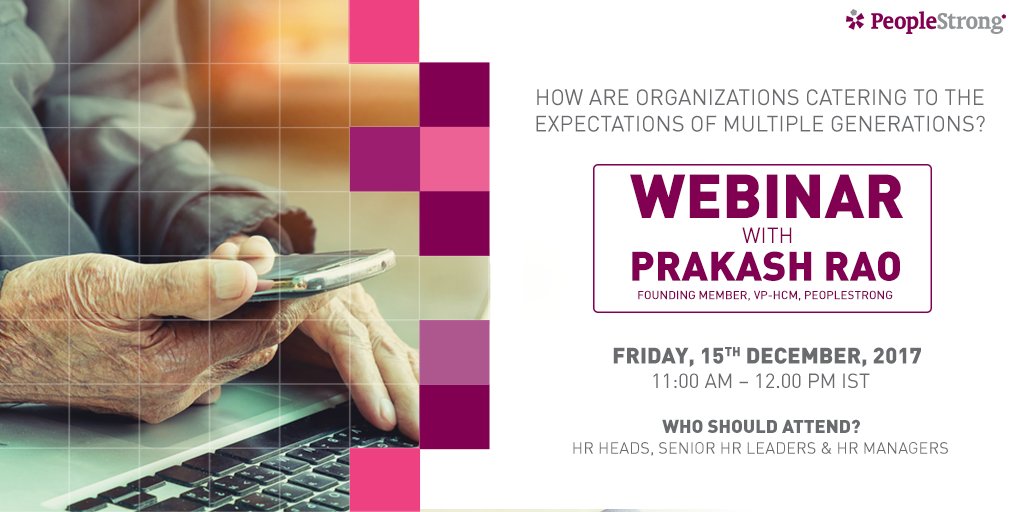 peoplestrong's tweet photo. Can a #ConnectedWorkspace ensure high productivity and great candidate experience across generations? To find out, join us for the #webinar with @prakasharao tomorrow at 11.00 am. Register now: https://t.co/qY94bDLIF8 #HRTech #AltifyHR2018 #FutureOfWork #DigitalHRTransformation https://t.co/vNpFSoqSU8