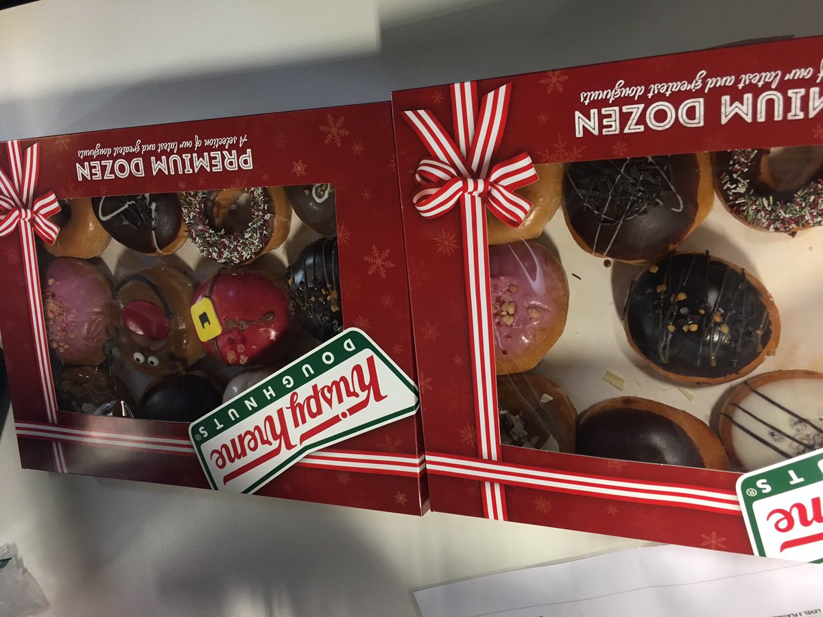 Harding_Katy's tweet photo. The gift that keeps on giving... Thank you @mintycloud from all @ExCeLLondon #christmas #krispyKreme https://t.co/aGXeoZBFlV