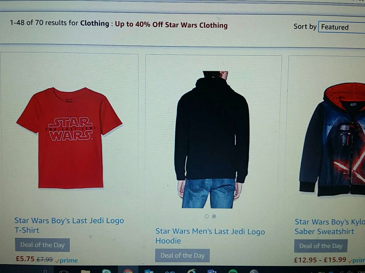 cristynw22's tweet photo. @AmazonUK - 70 out of 70 items in your star wars clothing offer explicitly state they are for men or boys. Any chance girls might like star wars too? #starwars #genderstereotypes https://t.co/eXttHLs5tf