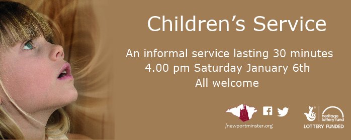 Bring the whole family to the #ChildrensService @ #NewportMinster this Sat, 4pm, and start the New Year with God.