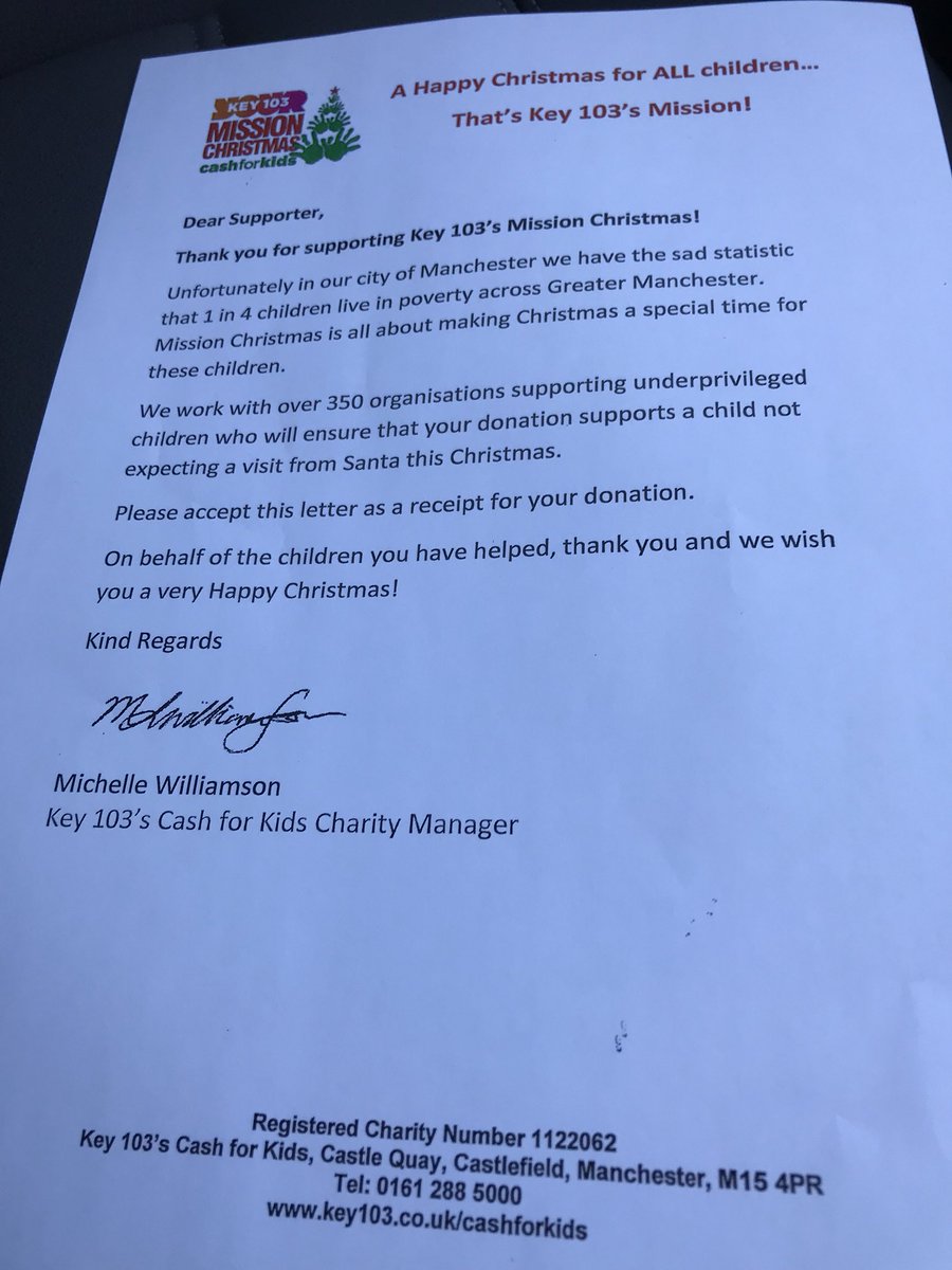 MancRdSurfLtd's tweet photo. We’ve done our bit, now why don’t you, make a difference #Manchester. #Key103MissionChristmas #key103 @CFKKEY103 https://t.co/dOYYvPxYXK