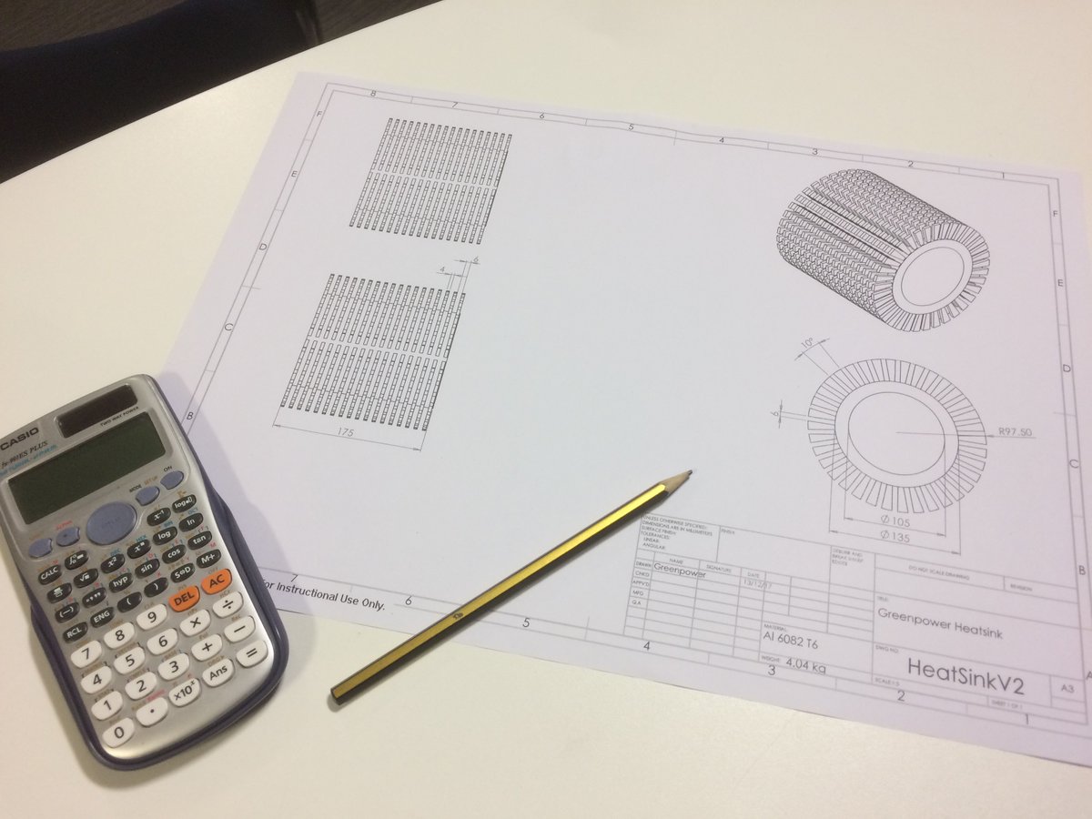 Finalising the technical drawings ready to manufacture our #greenpower heatsink