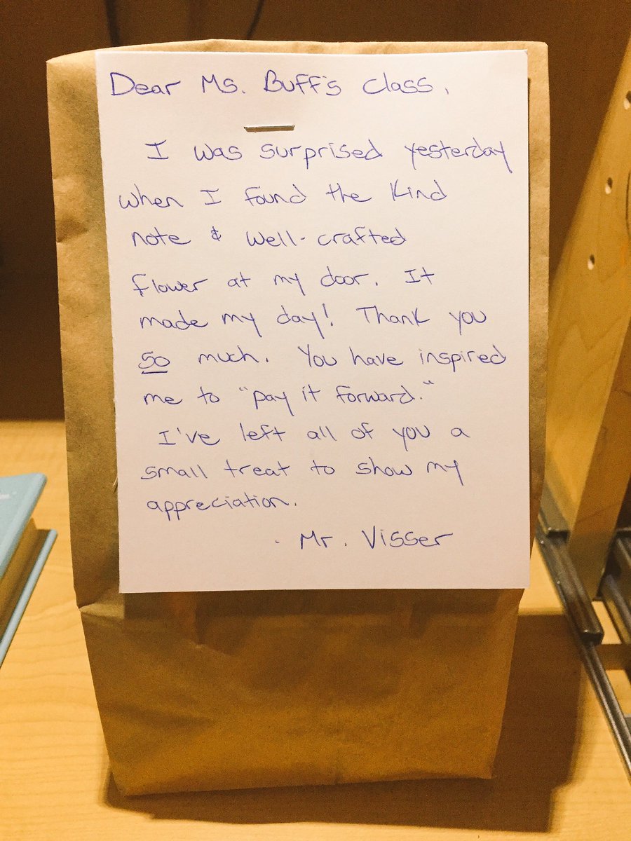 j_cunningham85's tweet photo. What a sweet way to start our day! Nothing like beginning the day with a full heart 💜 #mrvisserneedstwitter #NCCAErandomactsofkindness https://t.co/ietEk6G3BU