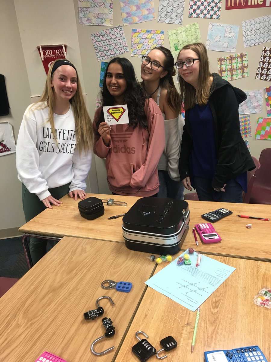 ClarkKatLHS's tweet photo. They broke out, Geo style!! #connectedlancer #recordtime #breakoutedu https://t.co/YIVl0F15Yv