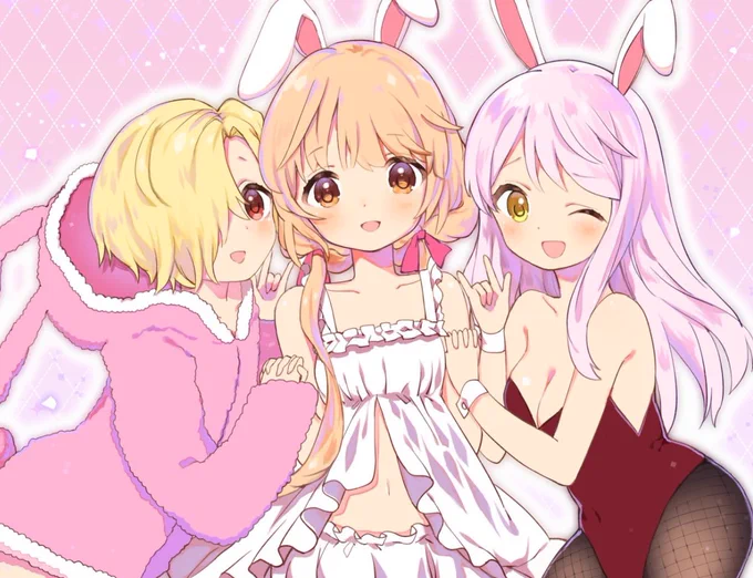 冬コミ新刊の表紙です!いろんなアイドルに軽率にうさみみを生やす本です〜よろしくお願いします?! 