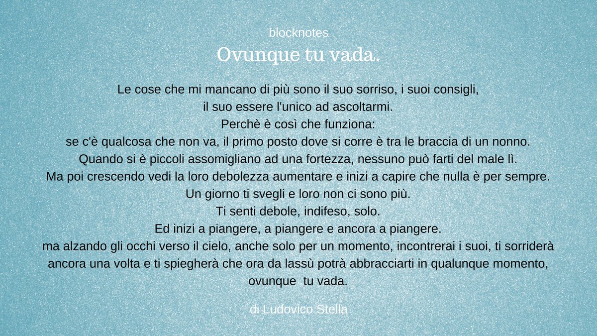 LS_blocknotes's tweet image. #ovunquetuvada
Non temere, ovunque tu vada, loro sono pronti ad abbracciarti.
@LS_blocknotes #nonno #nonni #ovunque #tu #vada 
#blocknotes #pensieripoesiee #pensieri #poesie #ludovicostella #LS