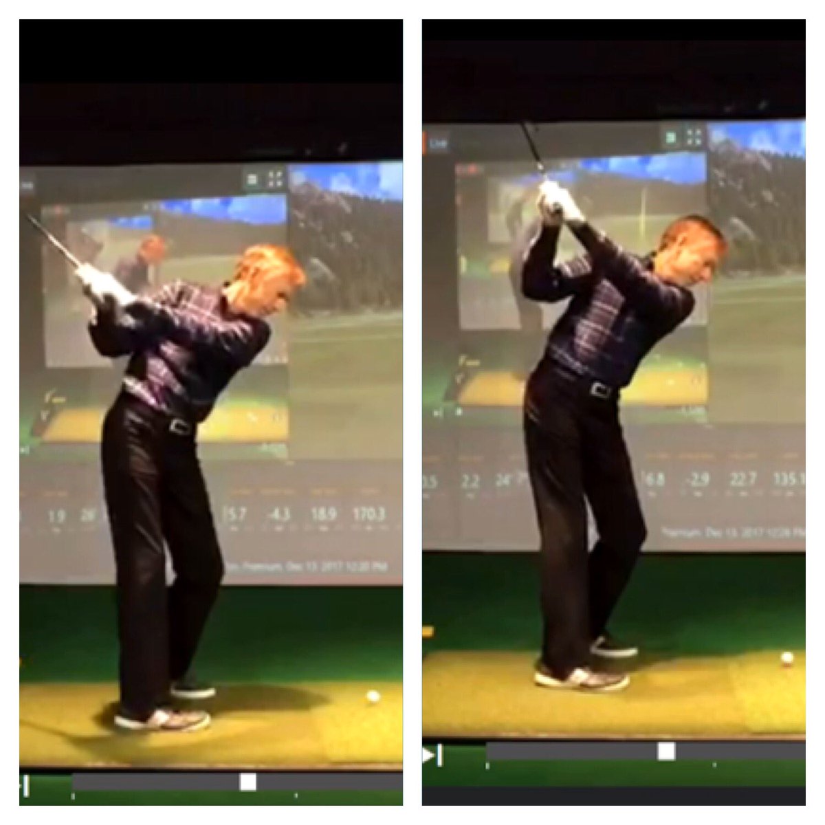 thegolfroomoh's tweet photo. A lifetime of lessons for Mr Randy Wilcox around the world fixed in a few minutes by giving him the proper feel with use of a wall. #TGRdifference https://t.co/1jokFLFBpC