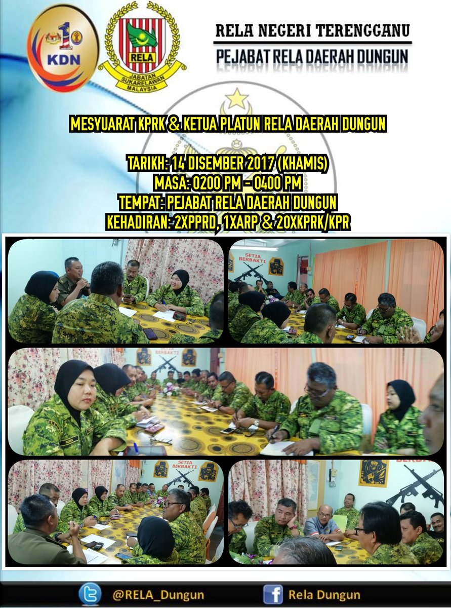 RELA_Dungun's tweet photo. Mesyuarat KPRK &amp; KPR RELA Daerah Dungun @relamalaysia @abgzulfikar @RELA_Terengganu https://t.co/5vvjPyH3jx