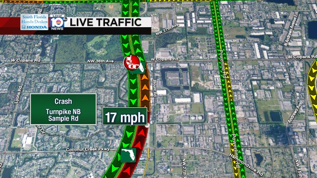 Crash on Turnpike NB at Coconut Creek Pkwy #traffic https://t.co/0wswNQtpTz