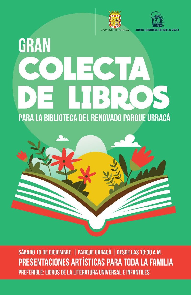 alexschjelderup's tweet photo. Este sábado disfruta del nuevo parque Urracá y regalanos un libro, el que más te guste, nuevo o usado para la Biblioteca del Parque #Literatura #LibrosParaNiñ@s #RegaloDeNavidadParaLaCiudad https://t.co/rVaKYhShet