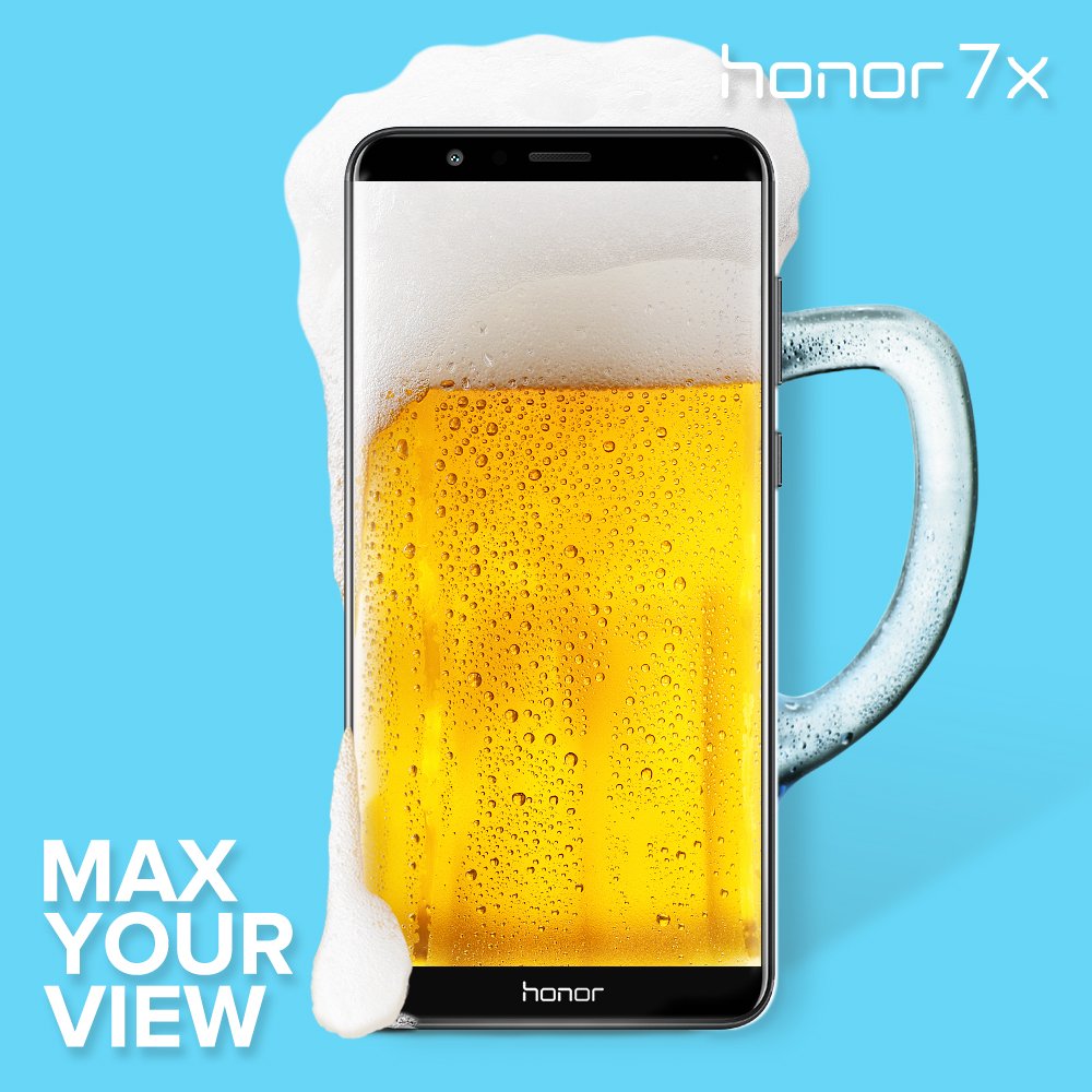 HonorEU's tweet photo. cheers for our new phone!πΊπΊπΊπ»π»π» #Honor7X #Maxyourview #Maxyourfun https://t.co/8Fgr6X6uYo