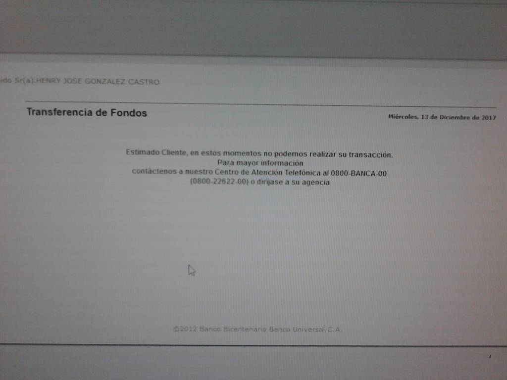 Henry_CBO's tweet photo. .@MiguelPerezAbad .@BcoBicentenario Saludos El mejorar la plataforma de banca en línea es imperativo y necesario dado el mal servicio que actualmente se está prestando debido a la saturación del portal sobre todo en la hora de 9AM o 2PM imposible acceder https://t.co/3QEkVwzwwK