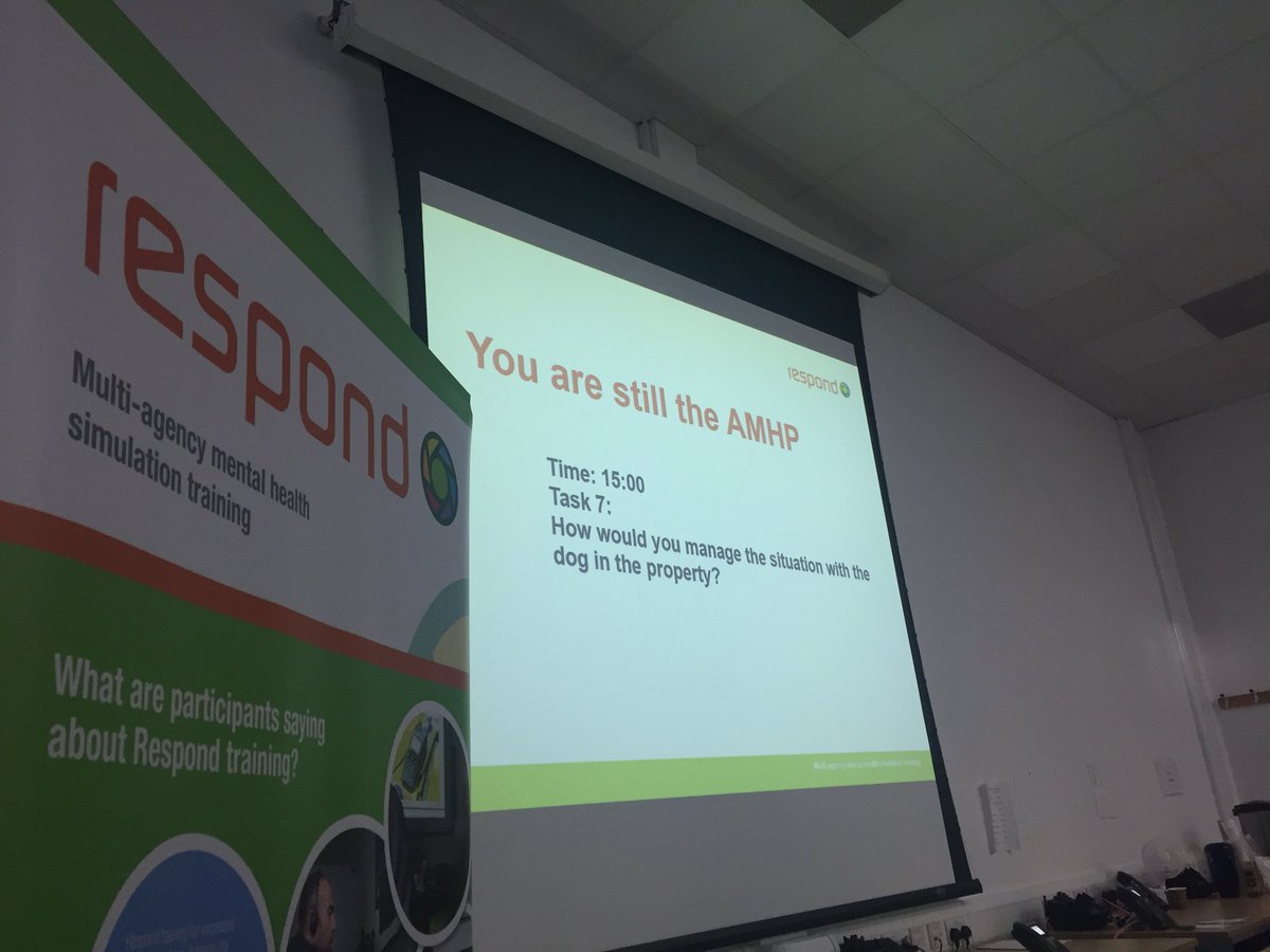 LovelyClaireyA's tweet photo. So after a little hiccup of no lunch and quick trip to shops, we are in full swing of being the #AMHP. Lots of good discussions about all responsibilities they hold. #RespondTraining https://t.co/61AvJQf0jU